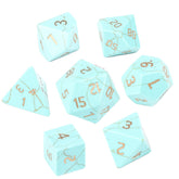 Natural Turquoise Dice Set – Hand-Carved D&D Dice in Blue, White & Green Turquoise